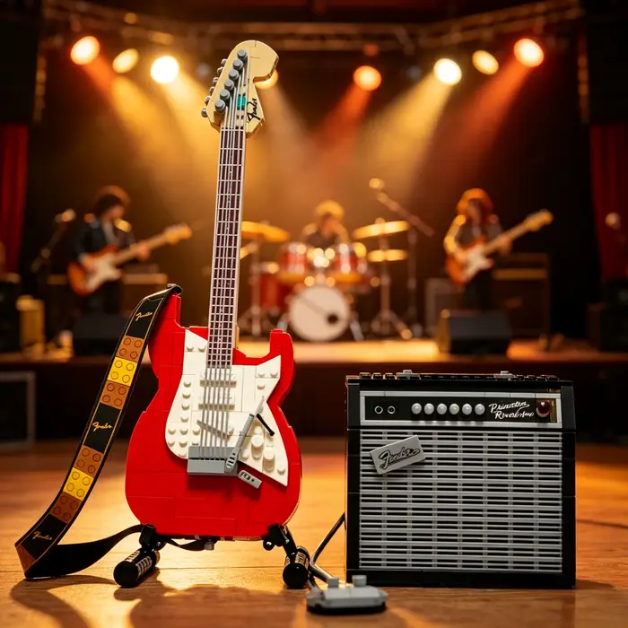 Nouveauté 2025 – Blocs de construction créatifs Guitare 1074 pièces – Briques d'assemblage éducative