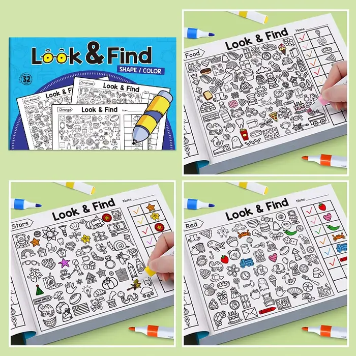 Livre de coloriage et de recherche d'objets cachés pour enfants – Cahier d'activités interactif de r