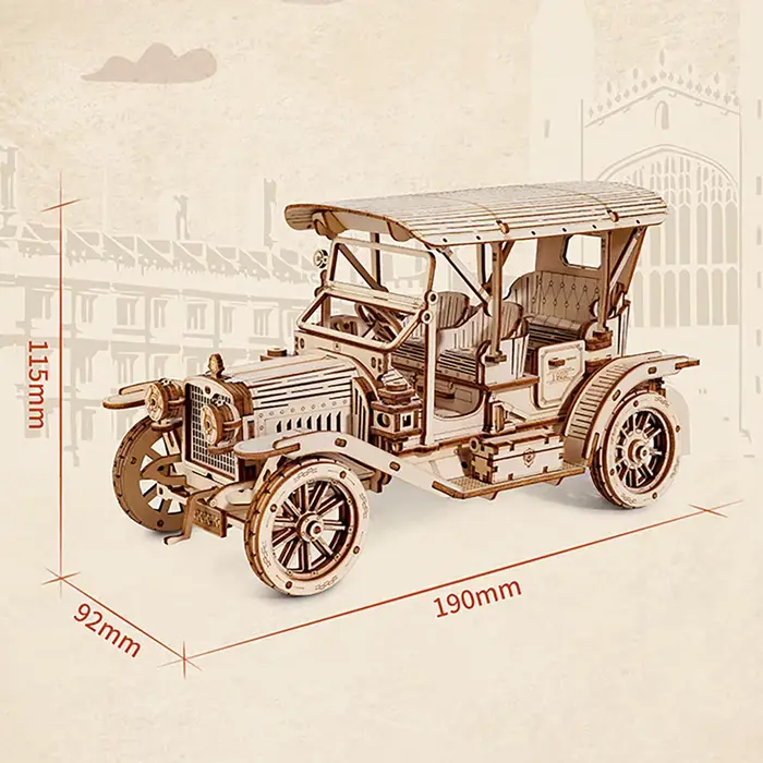Puzzle 3D de voiture classique en bois kit de bricolage artisanal décoration maison cadeau pour adultes adolescents occassions spéciales