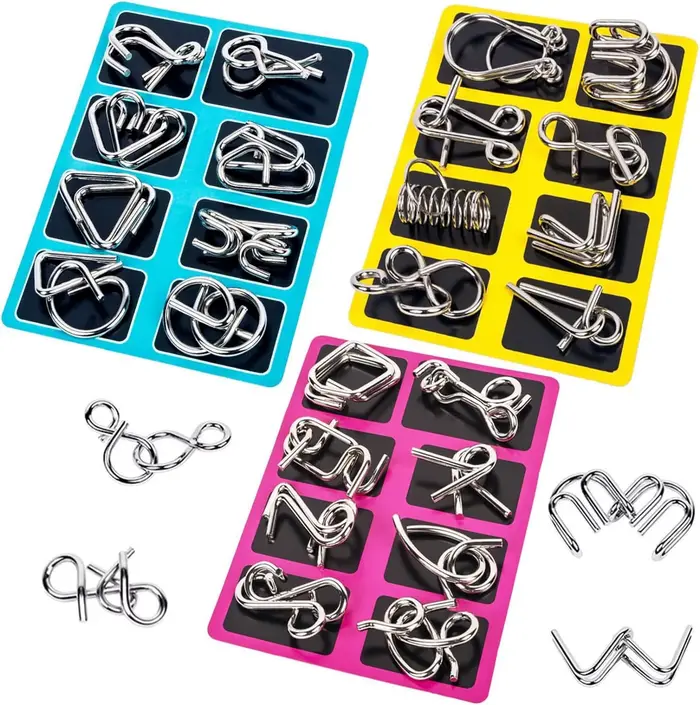 Puzzle d'anneau chinois en métal amusant casse-tête intelligent jeu de logique IQ pour enfants et adultes jouet éducatif de divertissement familial pour occcasions spéciales