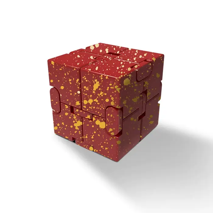 Infinity Magic Figet Cube – jouet doigt en alliage d'aluminium, Camouflage de bureau carré, Flip, an