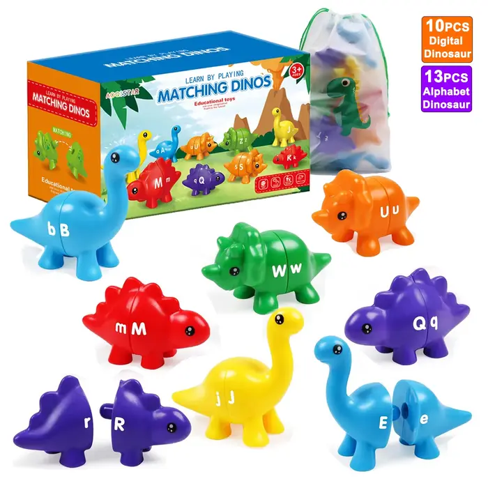 Jeu de correspondance de dinosaures pour enfants apprentissage couleurs chiffres lettres activité éducative jouet Montessori occaions spéciales enfants 4-6 ans 7-12 ans