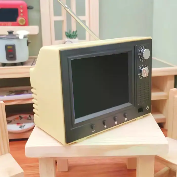 Maison de poupée miniature 1:12 résine professionnelle jouet vidéo playable accessoire maison de poupée occasion spéciale noël anniversaire