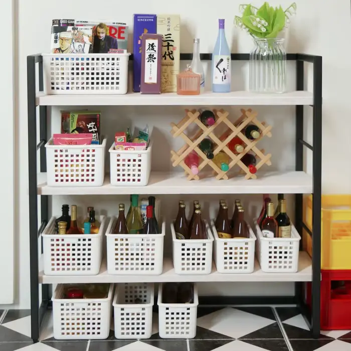 Mini panier de rangement pour maison de poupée, joli et pratique, modèle 1:6 et 1:12