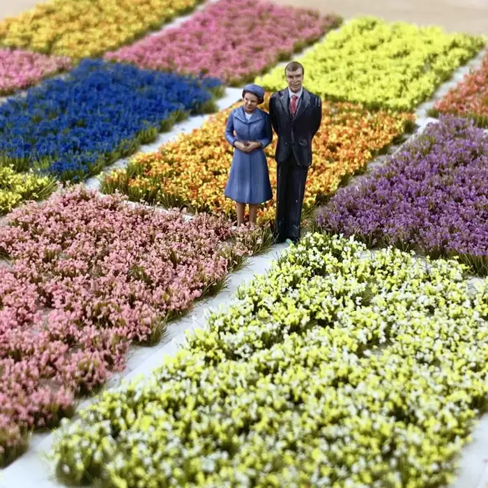 Kit de modèles de grappes d'herbe et de fleurs colorées, pour la fabrication de Table de sable, maté