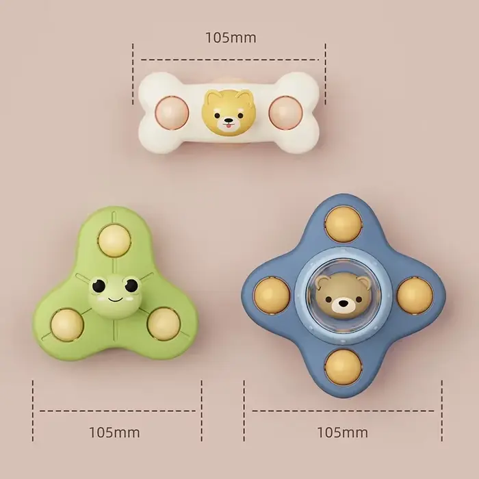 Jouets de bain macroupta ventouse spinner hochets de dessin animé éducatifs pour enfants cadeaux occassions spéciales 0-3 ans 3-6 ans