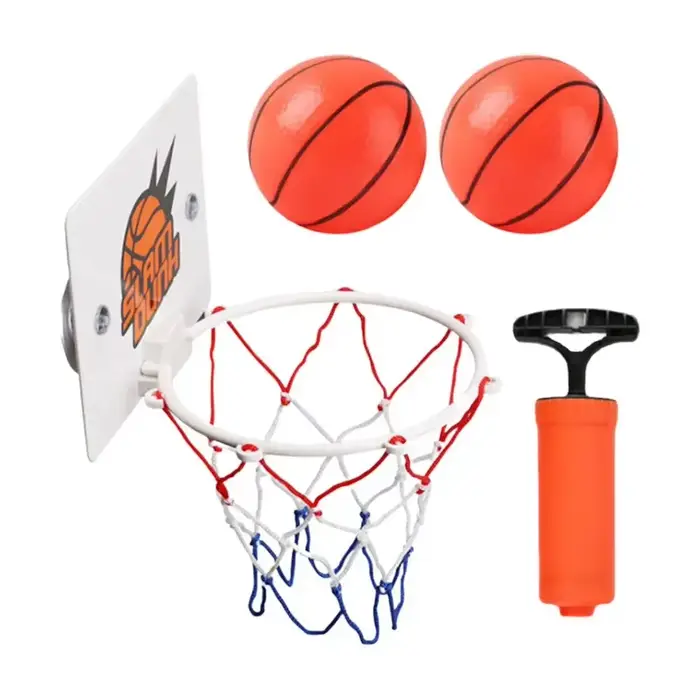 Mini panier de basket d'intérieur avec 2 ballons, panneau de basket mural à ventouse, jouet sportif 