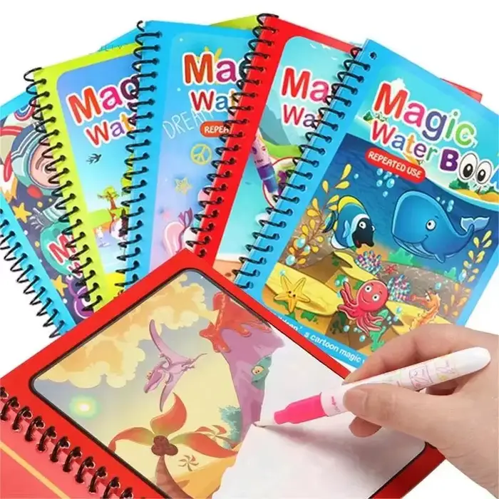 Livre magique de dessin à l'eau, jouets Montessori, livre de coloriage réutilisable, livre de dessin