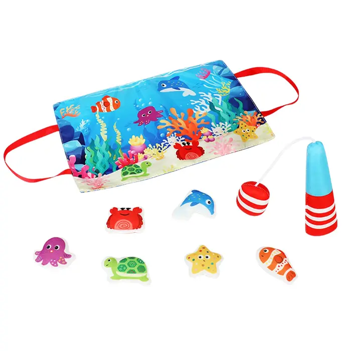 Jouet de pêche Montessori pour enfants, tissu doux et amusant, jeu de pêche artisanal, jouet pour bé
