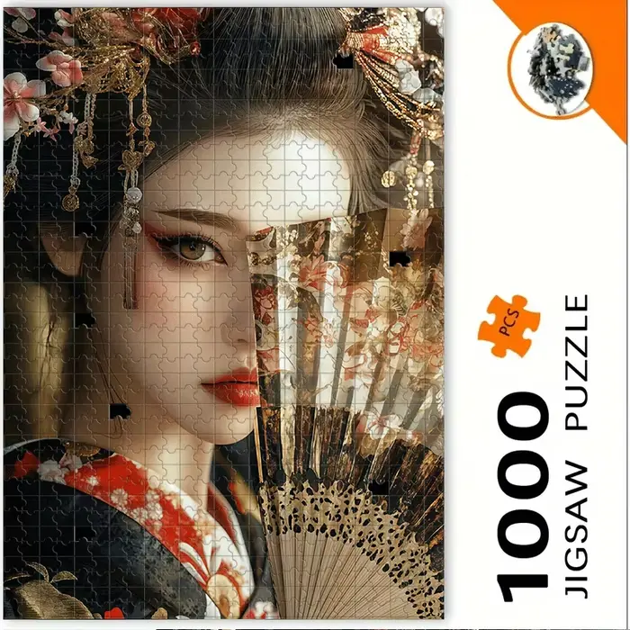 Puzzle Geisha japonais pour adultes, 500/1000 pièces, casse-tête stimulant avec des couleurs vives, 