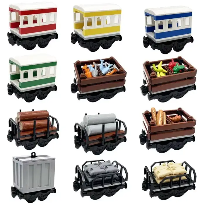 Voitures de transport ferroviaire de train de ville connectables en plastique pour construire des mondes miniatures occasions spéciales