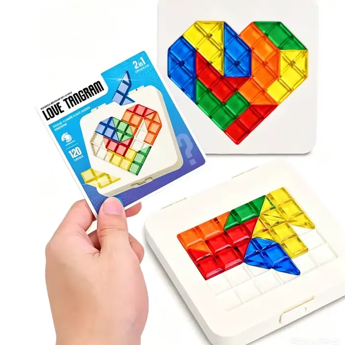Boîte à puzzles en forme de cœur