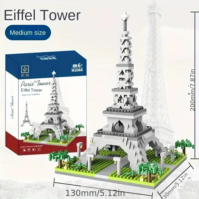 Blocs de Construction tour Eiffel de Paris, jouets, décorations de table, Puzzle haute difficulté, a