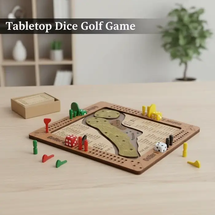 Jeu de dés de Golf en Bois Jouet de Golf Stimulant Jeu de Fête Pour Adultes Parties Familiales Occasions Spéciales