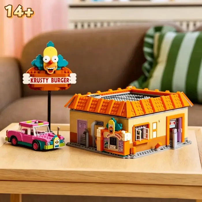 Hot Toys 1635 pièces Street View Virginia Simpsons Krusty Burger Restaurants Modèle de puzzle en blo