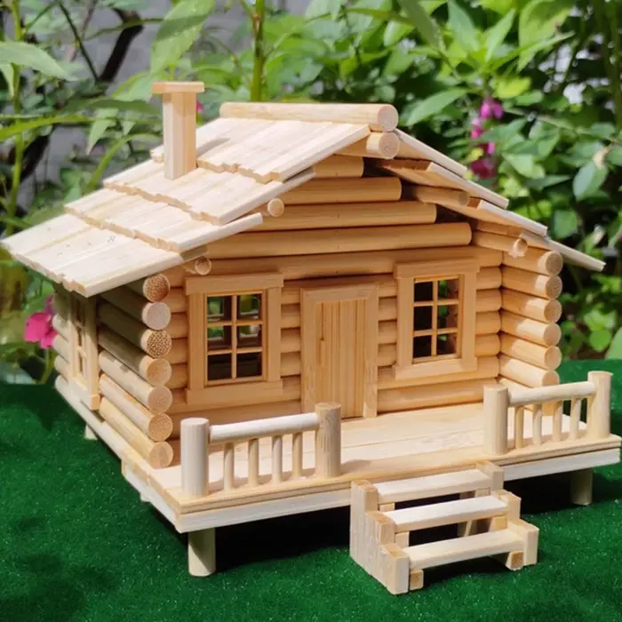 Kit de maison en bambou DIY modèle de construction artisanale miniature pour personnes âgées de 14 ans et plus occasions spéciales architecture chaleureuse rusticité