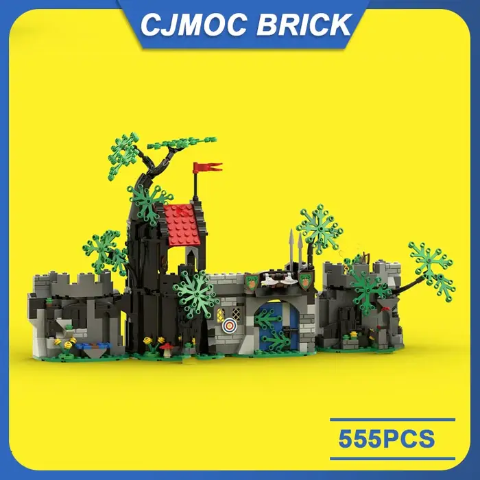 Modèle de blocs de construction de la maison Majistos, MOC, vue sur la rue médiévale européenne, idé