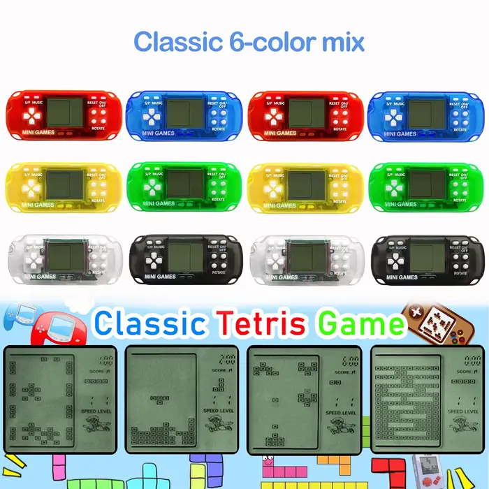 12-120 mini consoles de jeu portables porte-clés, cadeaux de fête sur le thème des jeux vidéo, cadea