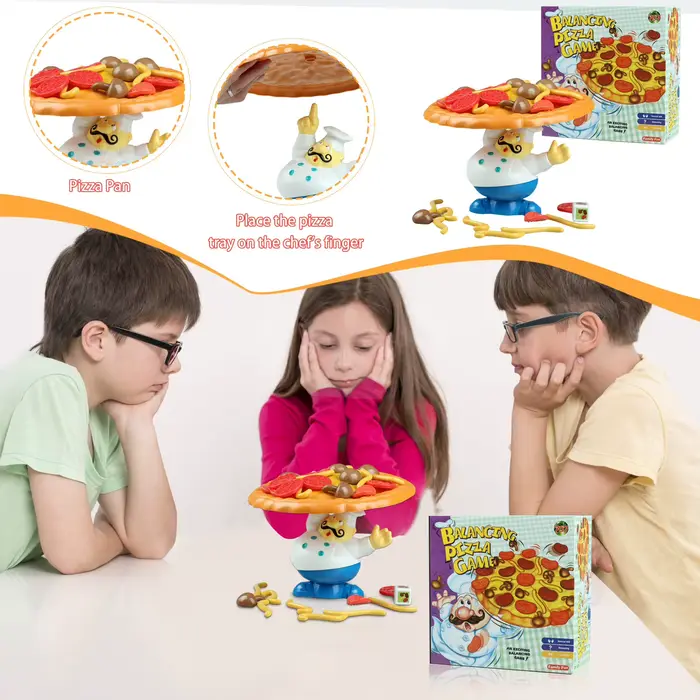 Jeu de Pizza équilibré, jeu de table amusant à empiler, jouet de Pizza Topple, jeu de société multij