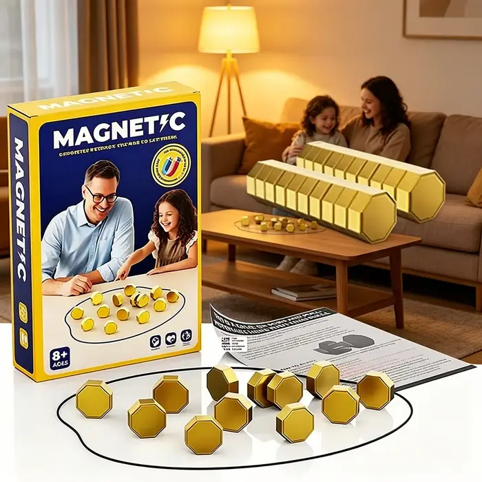 Jeu de société magnétique de pierres interactives pour stratégie familiale et amusante avec pierres en acier pour enfants et adultes occasions familiales et ludiques