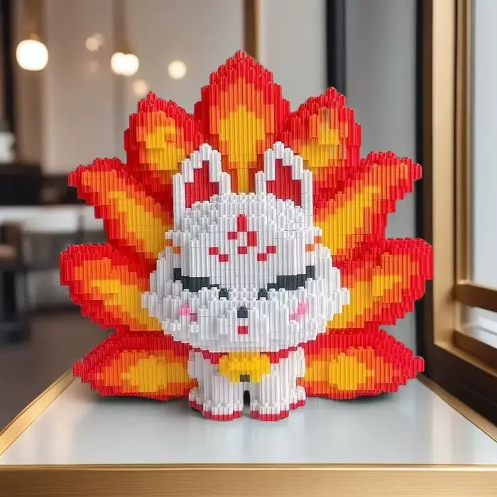 Ensemble de puzzle 3D renard rouge à neuf queues, 3629 pièces, kit de construction de modèles DIY exquis, adapté aux cadeaux d'anniversaire et de vacances