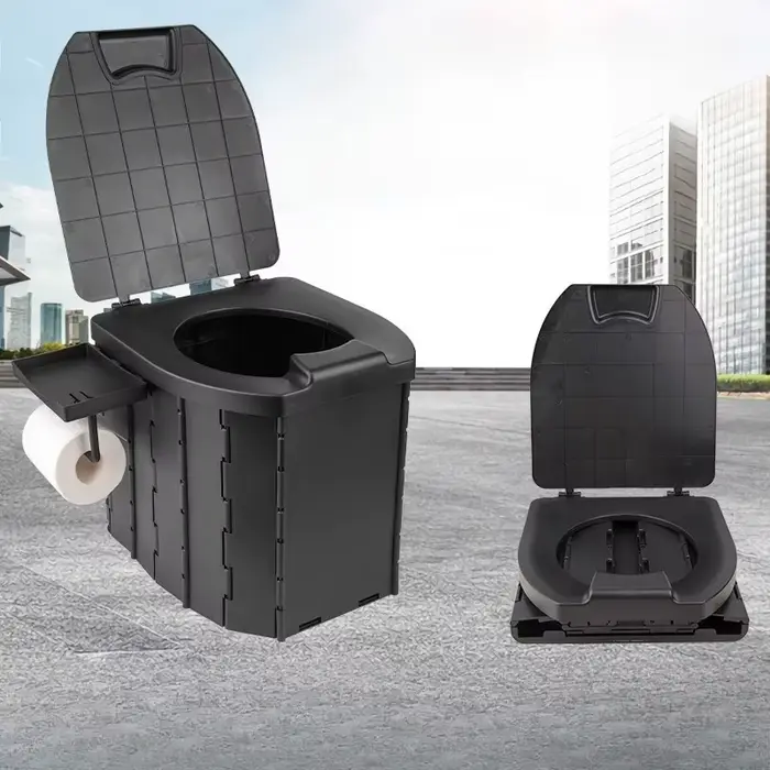 Toilettes portables pliantes avec couvercle, pour adultes et enfants, pour voiture, plage, randonnée