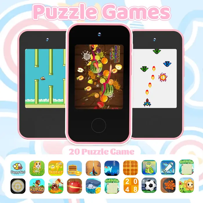 Téléphone jouet éducatif intelligent pour enfants avec caméra, lecteur de musique et raconteur d'histoires, adapté pour les garçons et les filles, idéal pour l'apprentissage et le divertissement