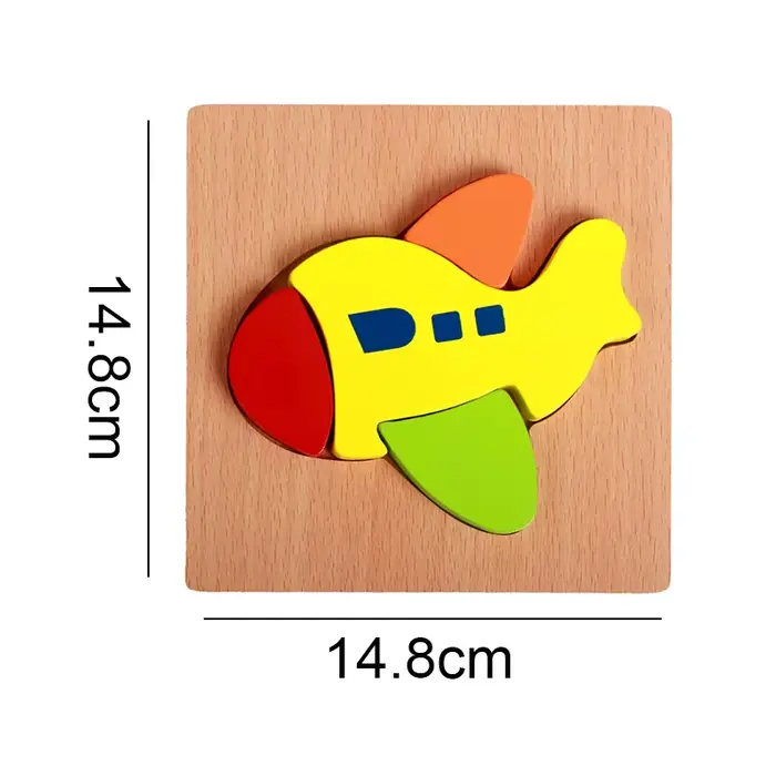 Puzzle en bois Montessori, jouet en Carton coloré, jouets éducatifs d'apprentissage, forme de Jigzaw