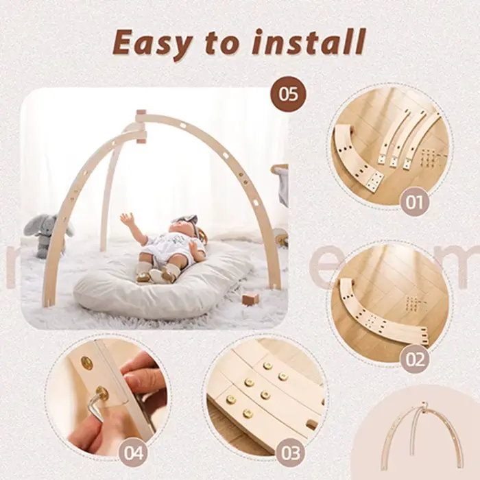 1 ensemble hochet en bois anneaux de dentition bébé jouets jouer salle de sport Mobile nouveau-né St