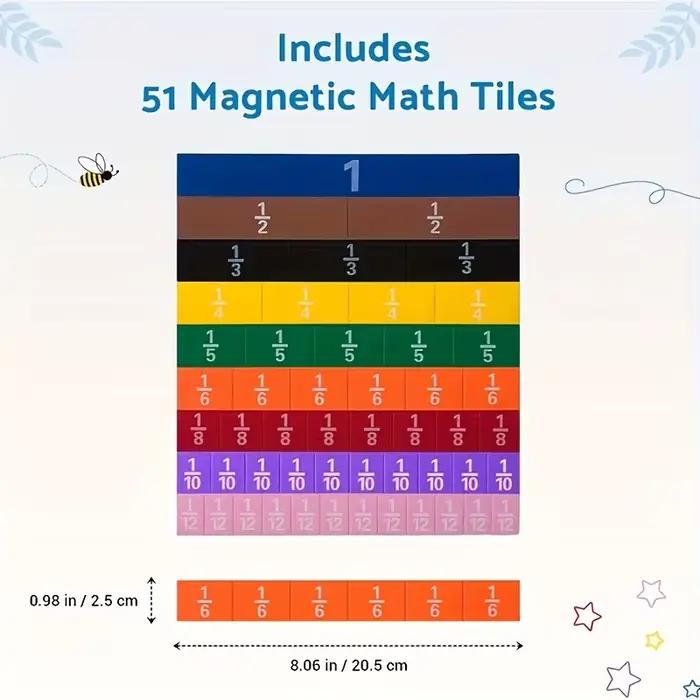 Jouet Mathématique à Fraction Magnétique pour Enfant, Fournitures d'ApprentiCumbria pour École Prima