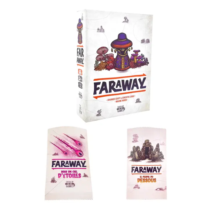 Jeu de société Faraway : Ensemble complet avec 2 extensions | Jeu