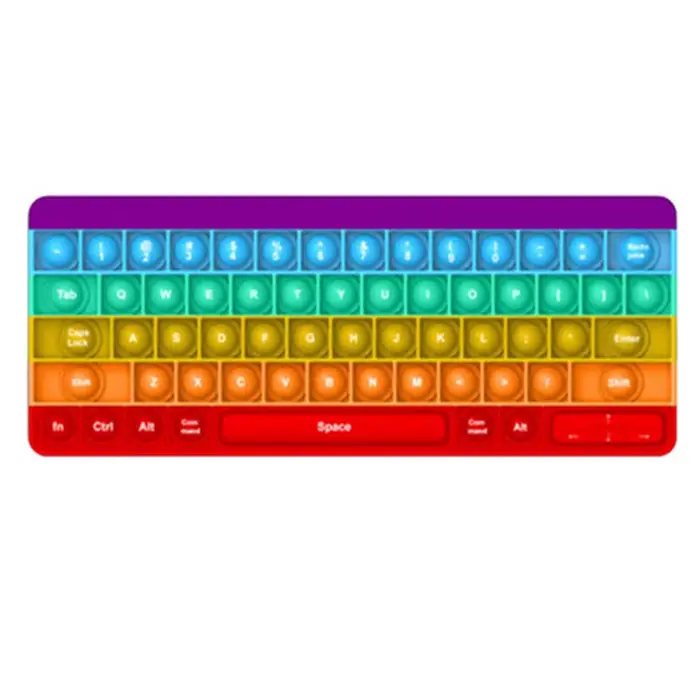 Jouet Sensoriel Arc-en-ciel pour Enfant, Clavier à Bulles à Pousser Rapidement, Soulignement de l'An