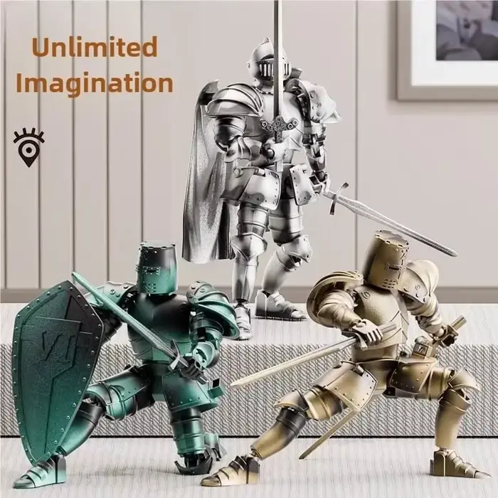 Figurine d'action Knight Armor – Robot mobile multi-articulé à monter soi-même avec armure médiévale