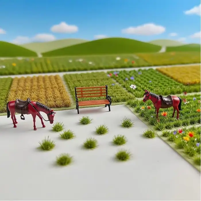 5mm 104 pièces, grappes d'herbe artificielle pour modélisme, table de sable, miniatures, fleurs artificielles, accessoires de scène, bricolage, grappes d'herbe