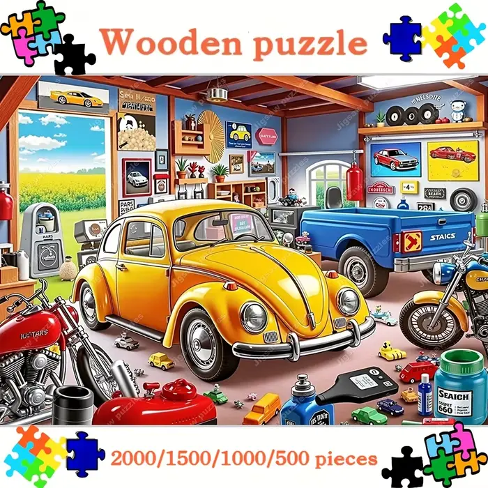 2000/1500/1000/500 pièces Puzzles en bois pour adultes décor de bureau à domicile, décoration murale