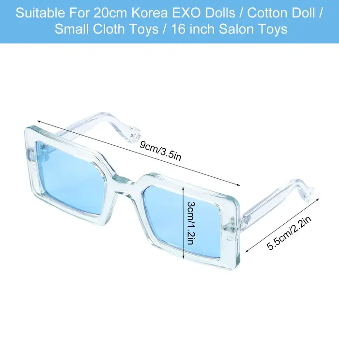 Lunettes de poupée rétro en plastique, Triangle Miniature, lunettes de soleil rectangulaires pour pe