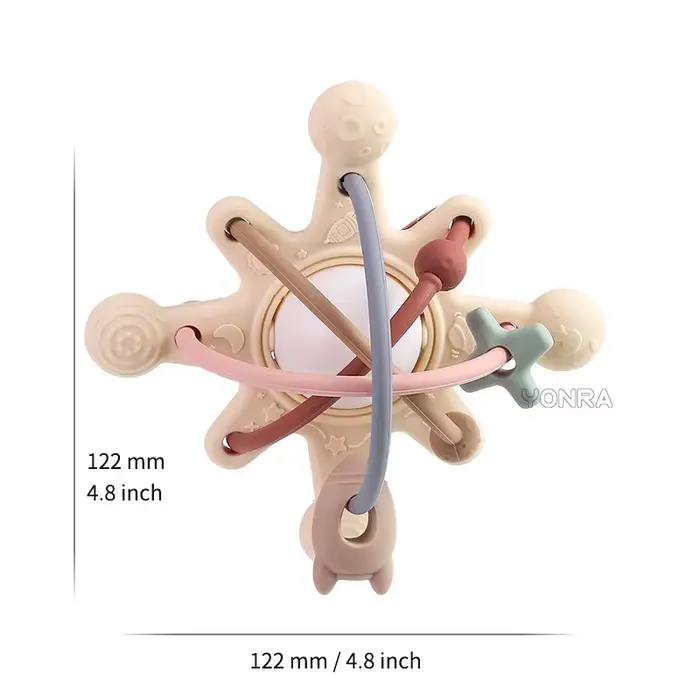 Hochet et anneau de dentition sensoriel, cloche de lit en Silicone, boule Montessori, jouets pour no