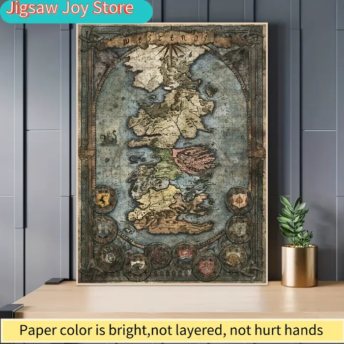 Un puzzle mettant en scène une carte de Westeros sans faille