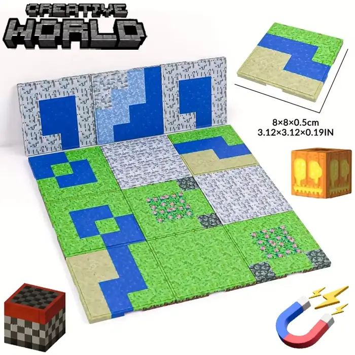 Plaque de base magnétique, variété de plaques de base, compatibles avec les blocs de construction ma