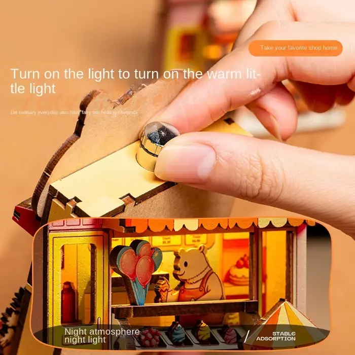 Kit de Modélisme Créatif DIY 3D en Bois : Mini Maison, Jouet Puzzle, Aimant de Réfrigérateur, Animaux Faits Main, Décoration Maison, Cadeaux pour Amis