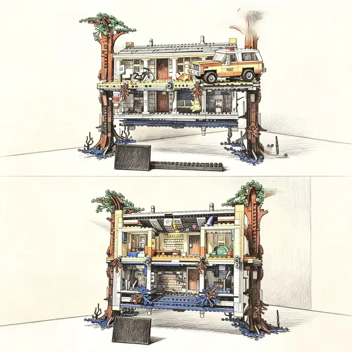 La série de films classiques : La maison réversible, figurine à construire en puzzle de 2287 pièces 