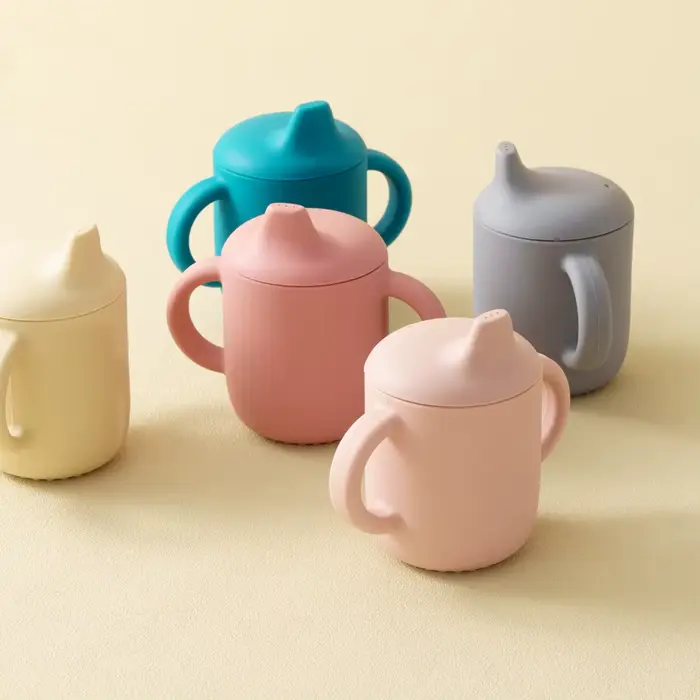 Gobelets d'alimentation en Silicone pour bébés et jeunes enfants, 1 pièce, apprentissage Portable, t