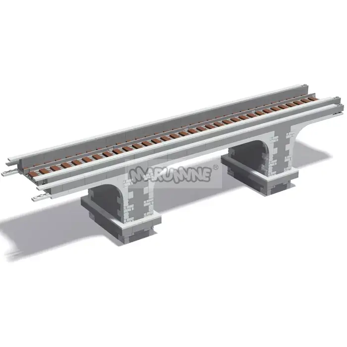 Marumine 566 pièces MOC idée de viaduct Train construire modèle Kit haute vitesse voie ferrée arc pont bricolage blocs de Construction briques ensemble