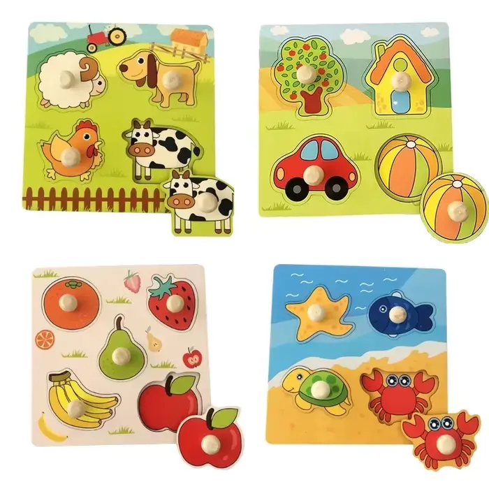 Puzzles Montessori en bois pour bébés de 1 2 ou 3 ans jeux d'apprentissage éducatif pour enfants cad