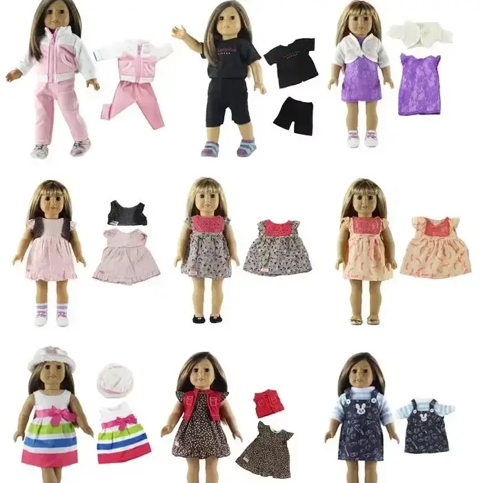 1 ensemble de beaux vêtements de poupée décontractés pour poupée américaine de 18 pouces, plusieurs 