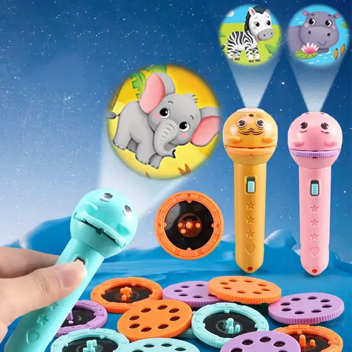Jouet lampe de poche de projection pour enfants science éducative motifs amusants cadeau occasion spéciale