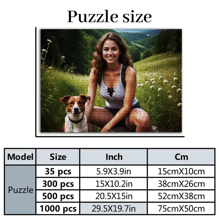 35/300/500/1000 pièces de puzzle photo personnalisé
