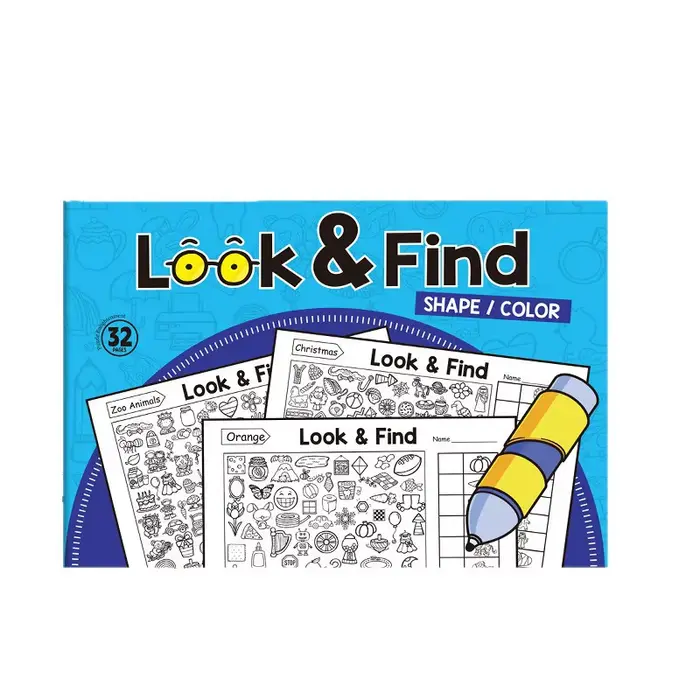 Livre de coloriage éducatif pour enfants de 32 pages, jouet de puzzle, interaction familiale, recher