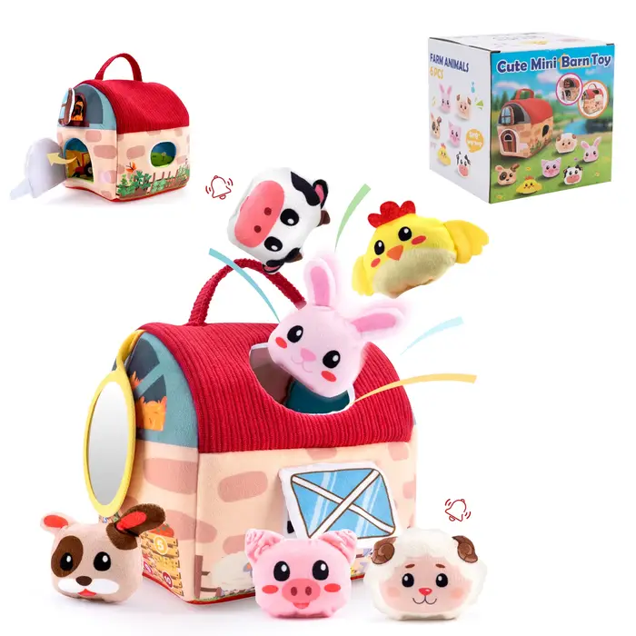 Jouets pour bébés de 6 à 12 mois, jouets en peluche à ranger, abeilles, animaux de la ferme, jouets 