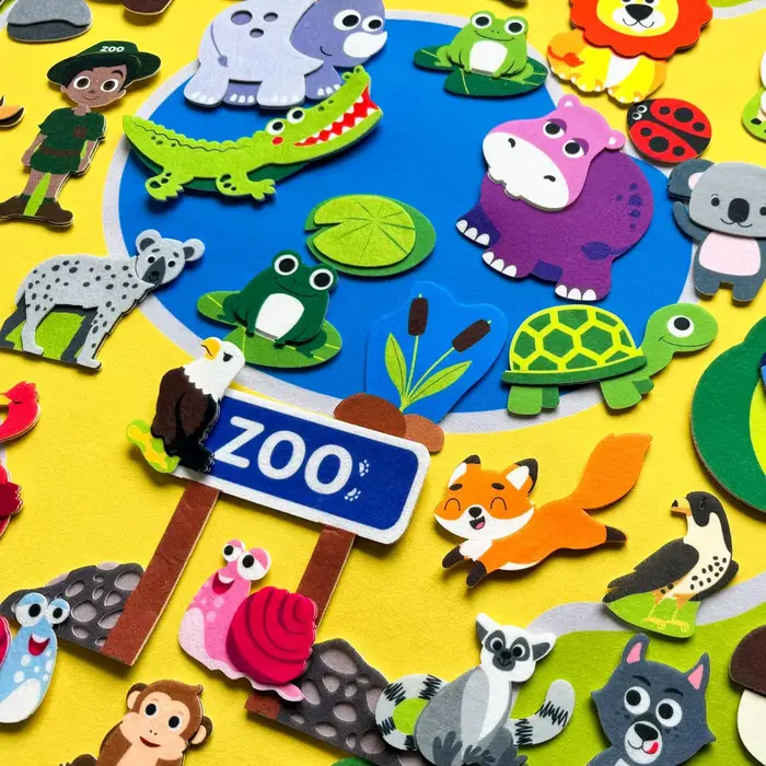 Jouets Montessori en feutre de Zoo